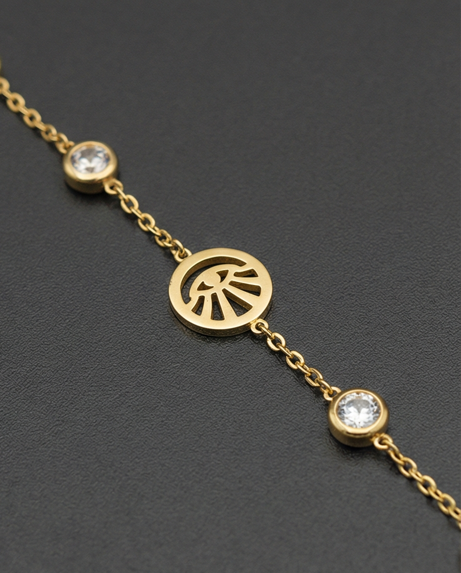 TAŞLI GÖZLÜ GOLD RENK ŞAHMERAN