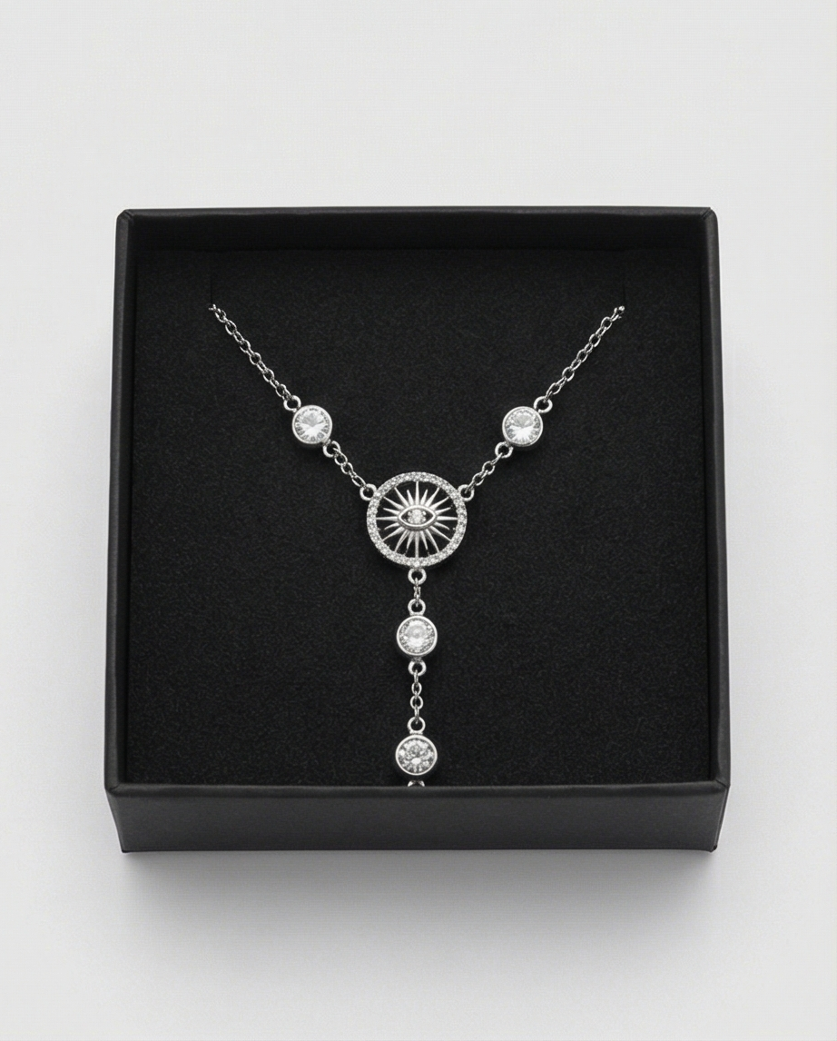 TAŞLI GÖZLÜ GÜMÜŞ RENK ŞAHMERAN