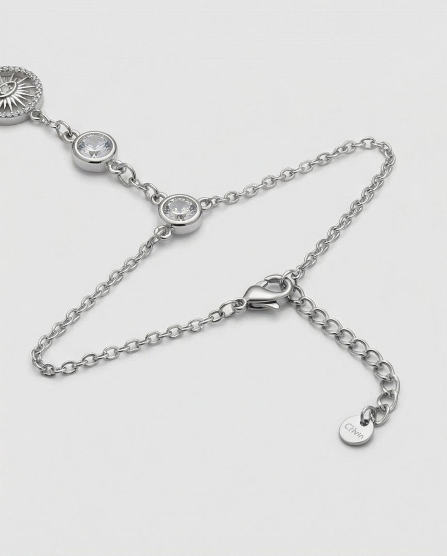 TAŞLI GÖZLÜ GÜMÜŞ RENK ŞAHMERAN