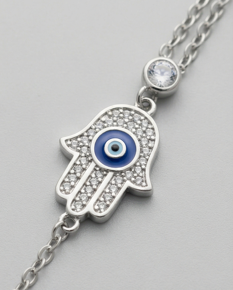 NAZAR BONCUĞU GÜMÜŞ RENK ŞAHMERAN