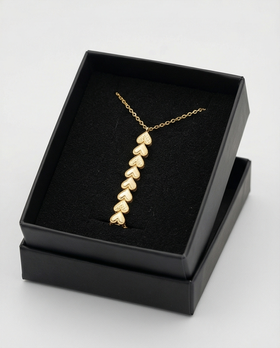 DESENLİ KALPLİ GOLD RENK ŞAHMERAN