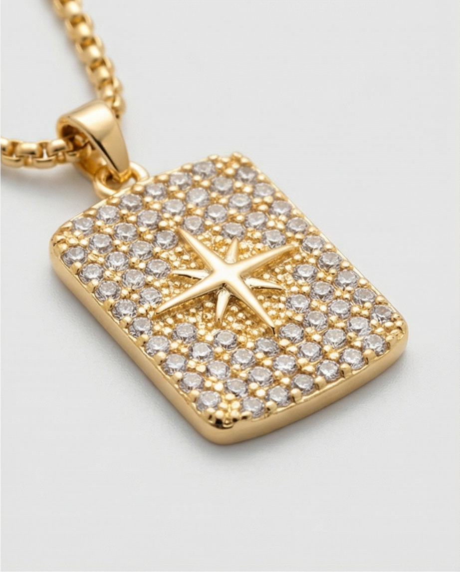 UZUN DAMLA İKİLİ GOLD RENK KOLYE