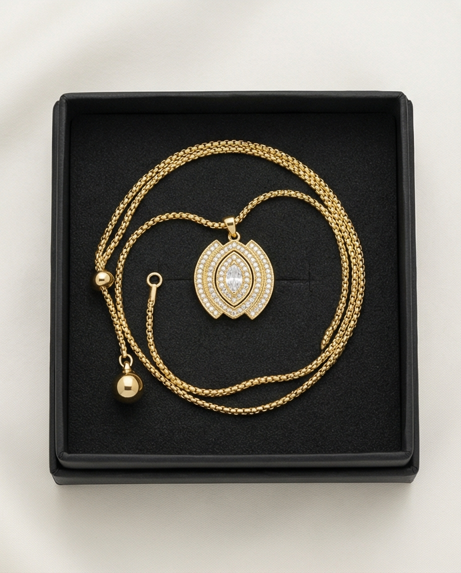 UZUN DAMLA İKİLİ GOLD RENK KOLYE