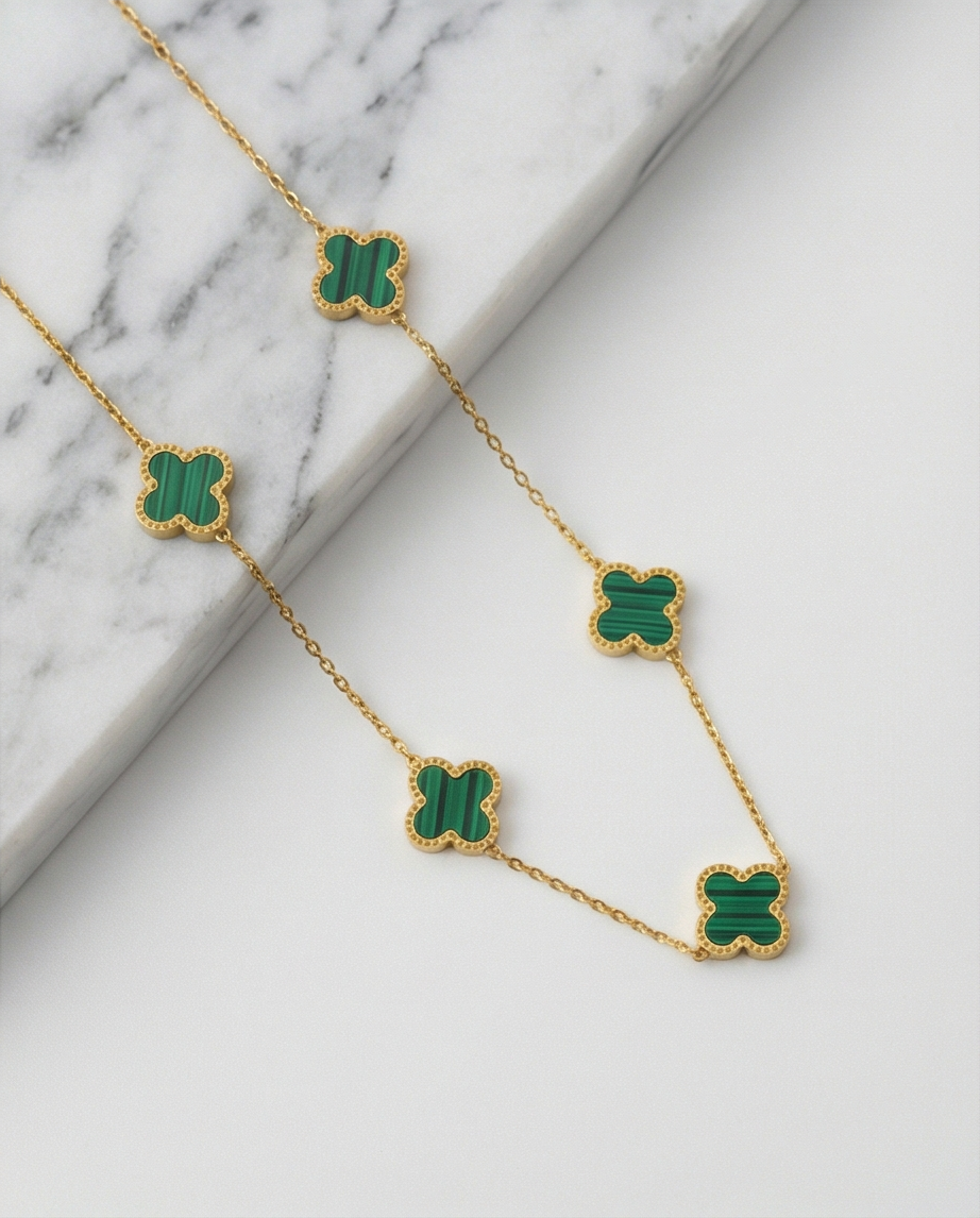 ZÜMRÜT 10 YONCA GOLD RENK KOLYE