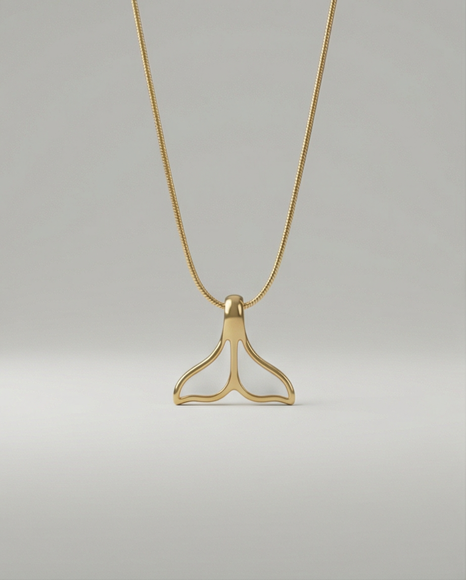 BALİNA KUYRUK GOLD RENK KOLYE