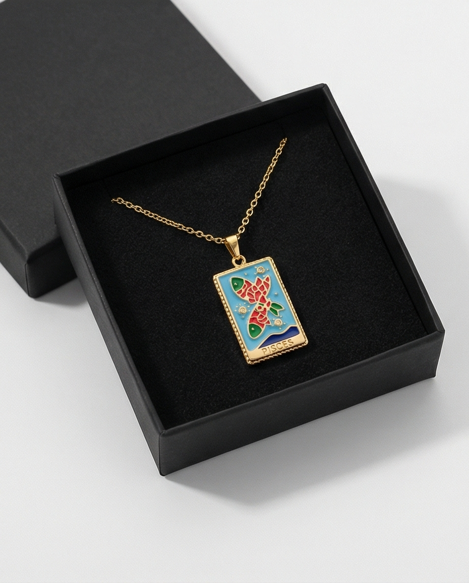 BALIK TAROT GOLD RENK KOLYE