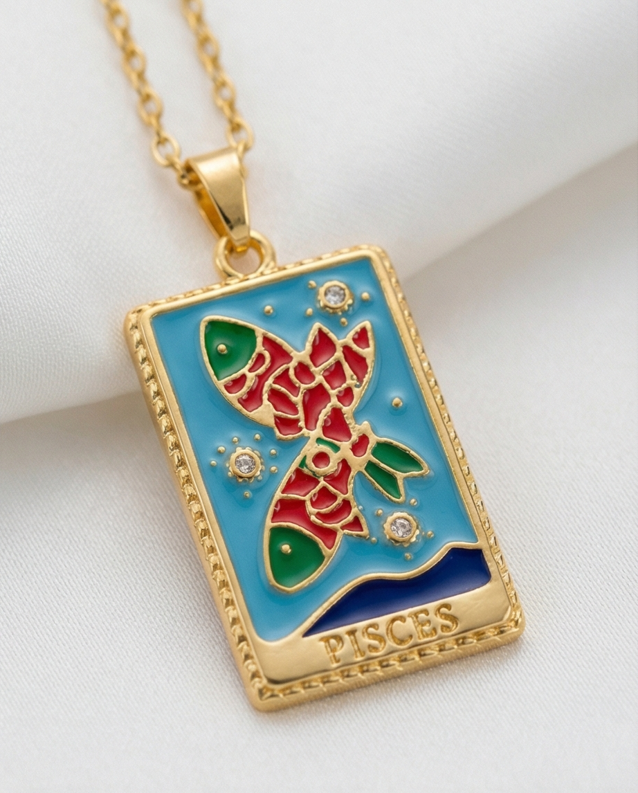 BALIK TAROT GOLD RENK KOLYE