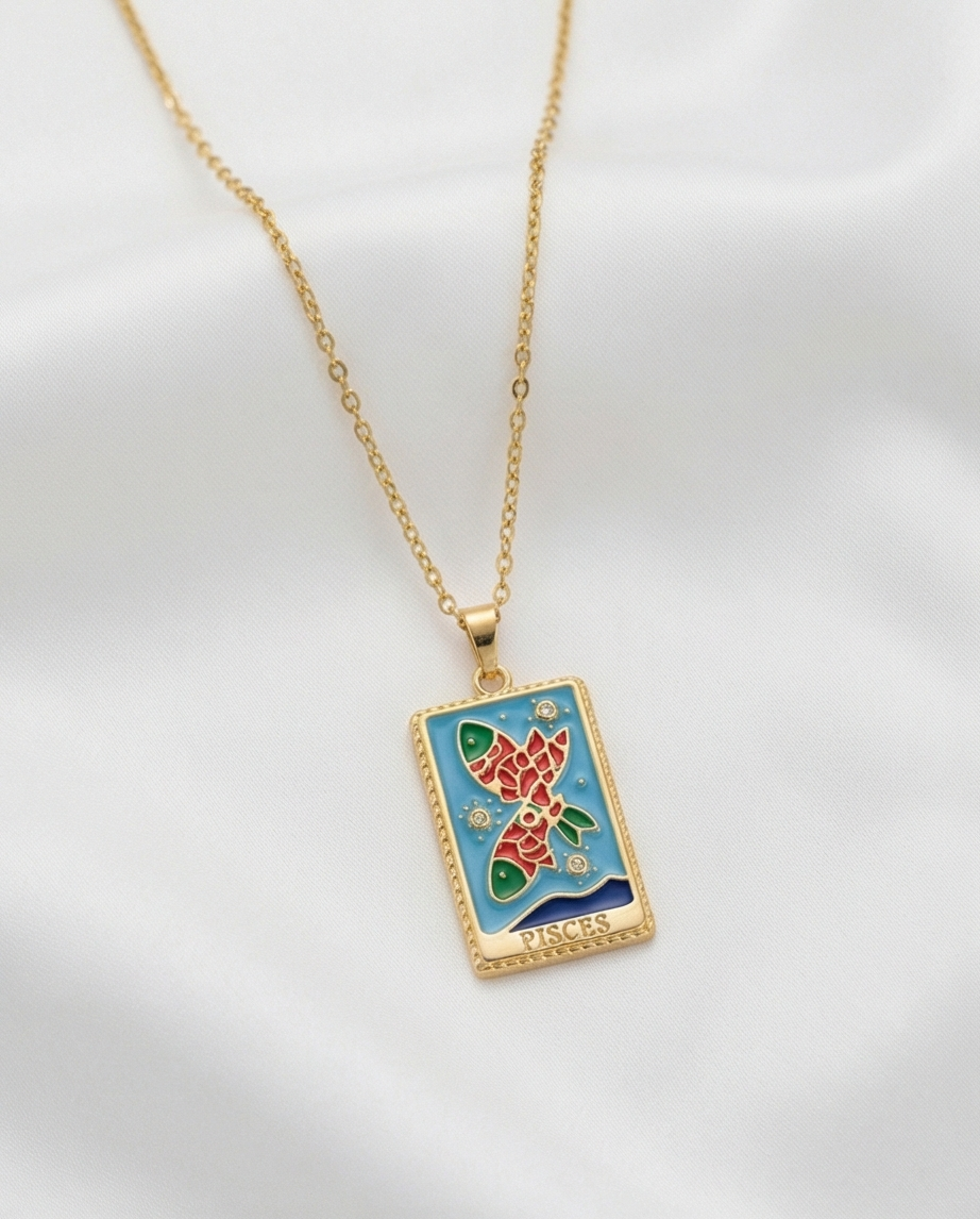 BALIK TAROT GOLD RENK KOLYE